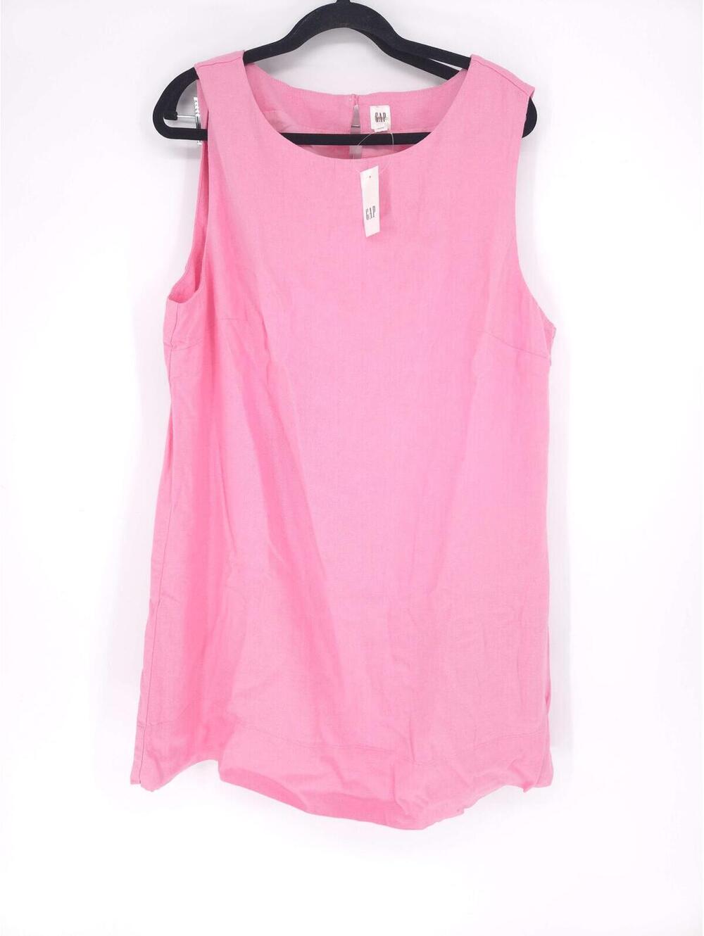 Gap Linen-Blend Apron Mini Dress May Pink NWT SMALL Sleeveless - Picture 7 of 9